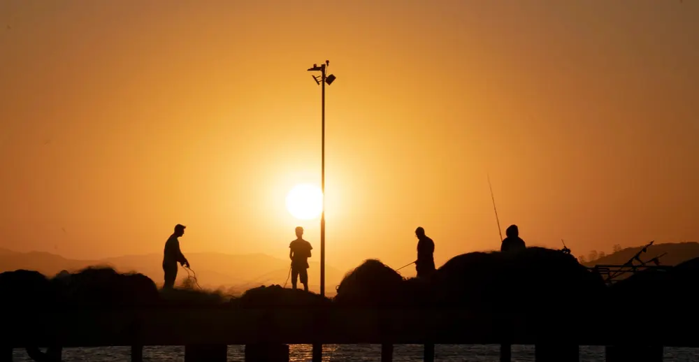 Pôr do sol na baía